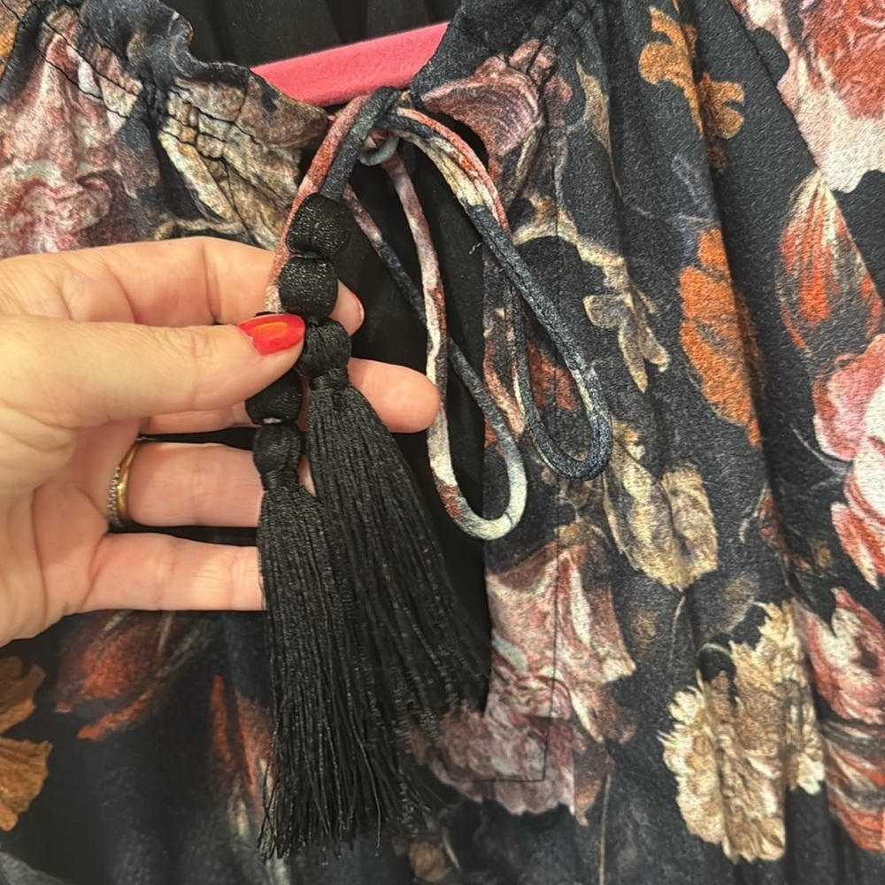 H&M Mama maternity/nursing black floral dress, small - Picture 3 of 8